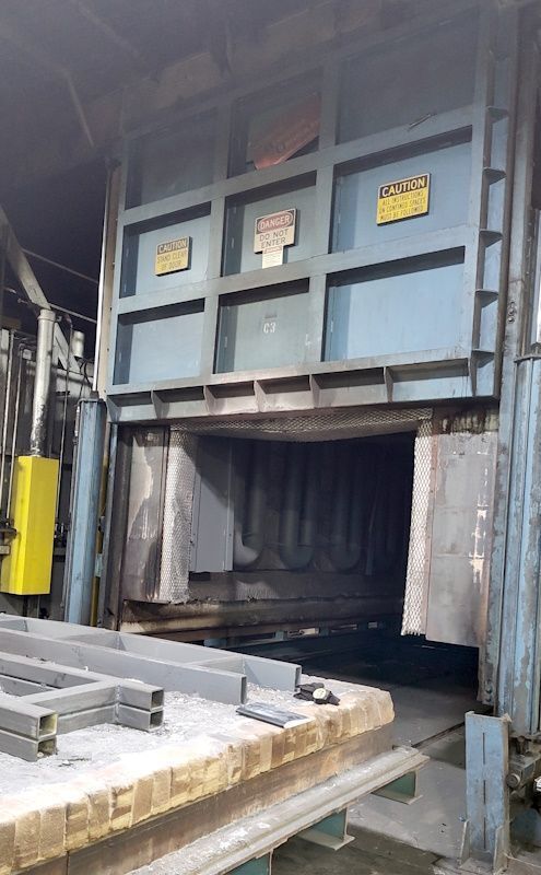 10' width x 18' D x 5' H Williams Industrial, car bottom furnace, 1450&deg;F, gas, Eurotherm 2604 temperature - Image 1