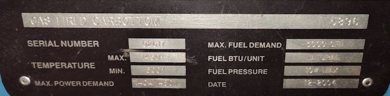 10' width x 18' D x 5' H Williams Industrial, car bottom furnace, 1450&deg;F, gas, Eurotherm 2604 temperature - Image 8
