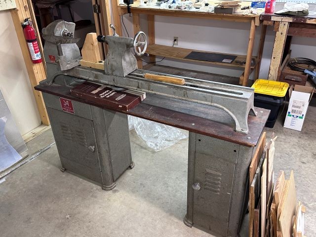 17" x 42" YATES-AMERICAN, on a 6x2x3' bench. Engineers hobby machine.3/4hp. Wired 110. 12" adjustable tool - Image 2