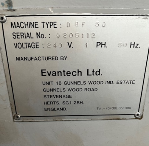 2" Evantech #DBF50, 1/8"-2" OD, manual vise, vari-speed w/digital display, tooling - Image 5
