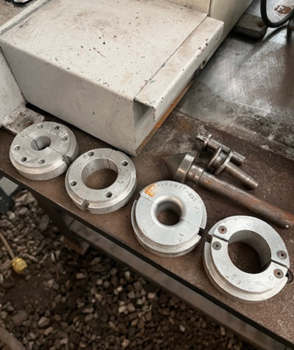 2" Evantech #DBF50, 1/8"-2" OD, manual vise, vari-speed w/digital display, tooling - Image 9