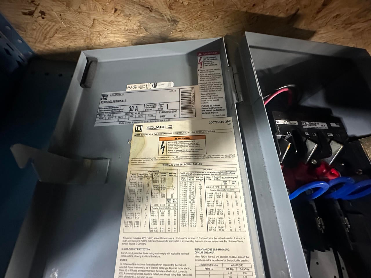 30 Amp. Square D, fusible disconnect with motor starter contactor, 600 Volts, low hours - Image 4