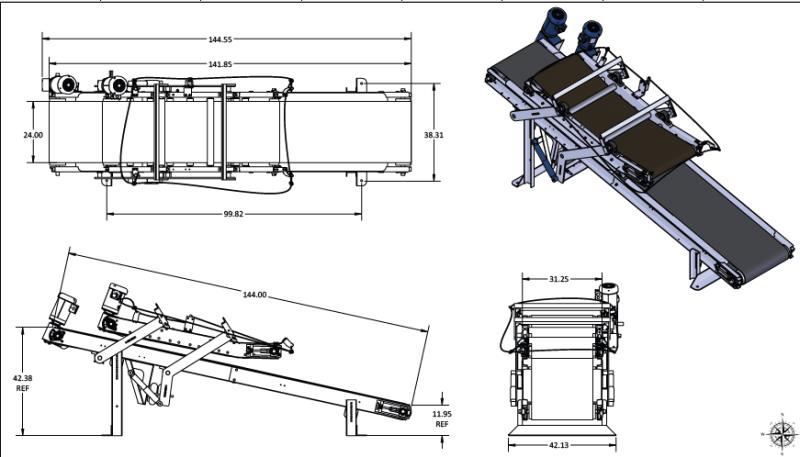 Math-Ex, bag flattener, 12' conveyor, 2026 - Image 1