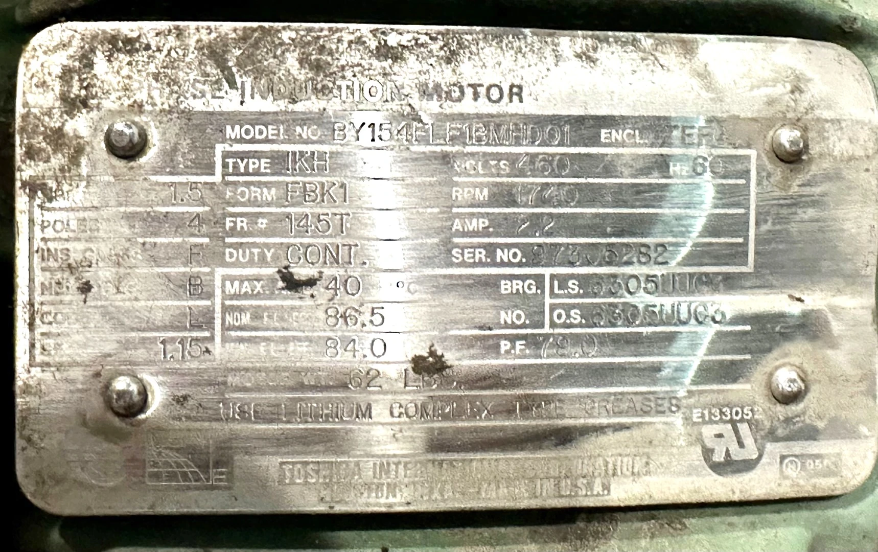 Rotex #SERIES-40, screener parts, gearbox & motor dr, 1/5 HP, 230/460 V., Fr.145T, 1.15 SF, w/ belts & motor - Image 7