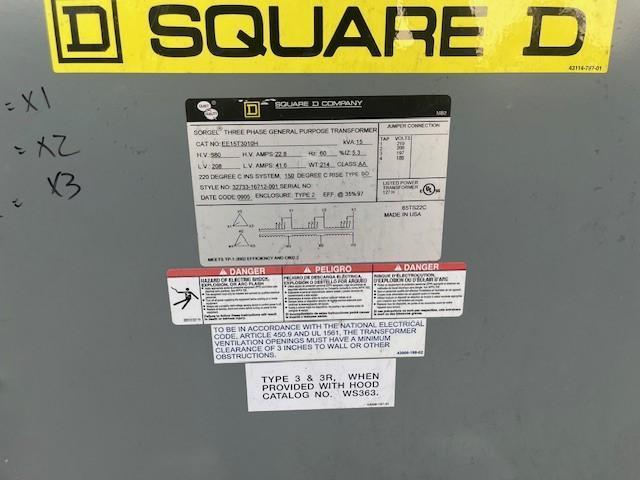 15 KVA Square D #WS363, Weathershield, Nema 3R - Image 2