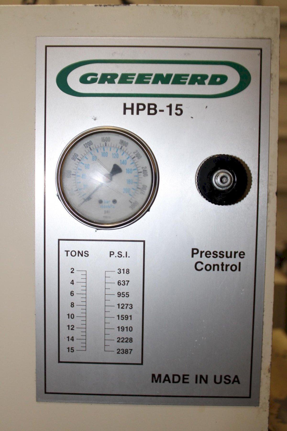 15 Ton, Greenerd #HPB-15, hydraulic press, 8" stroke, 13.5" daylight, 9" throat, 18" x11"bed, 33 gallon - Image 4
