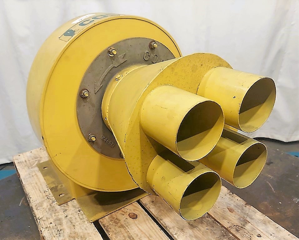 1700 cfm, Coppus Tuthill #150031200, Blower, 6 SP, 5.375" width x 7.5" H Outlet, (4) 4" Inlets Adapter to 8" - Image 4