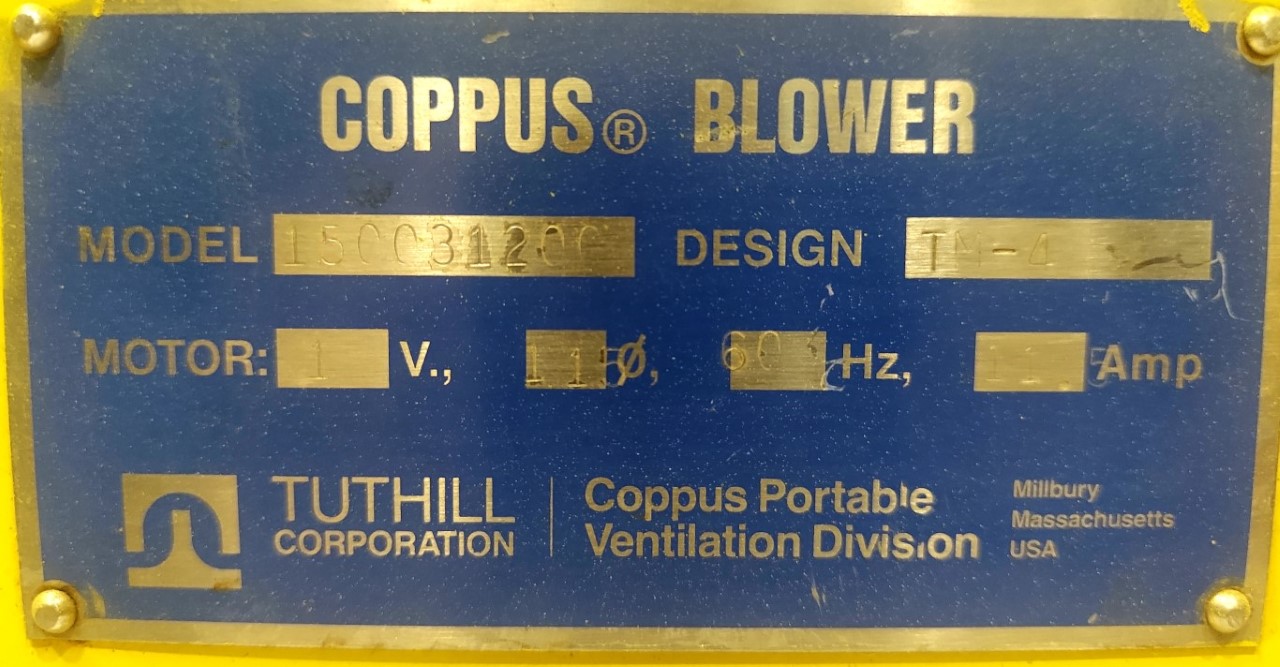 1700 cfm, Coppus Tuthill #150031200, Blower, 6 SP, 5.375" width x 7.5" H Outlet, (4) 4" Inlets Adapter to 8" - Image 7