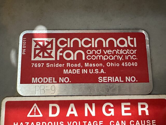 Cincinnati Fan #PB-9, Blower, cast aluminum, 4.5" diameter Inlet, 4" diameter Outlet, 0 HP, 3450 RPM - Image 4