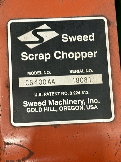 Sweed #CS400AA, Scrap Chopper, 0.75 HP, 1725 RPM, 115/208-230 V - Image 2