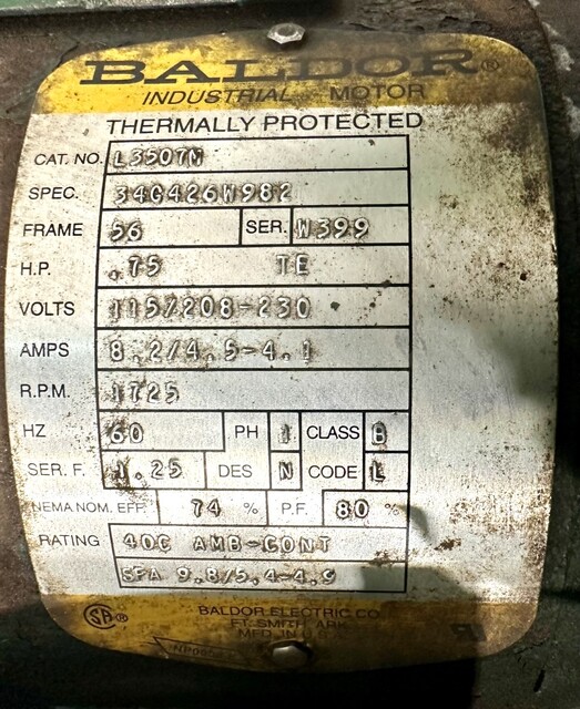 Sweed #CS400AA, Scrap Chopper, 0.75 HP, 1725 RPM, 115/208-230 V - Image 7