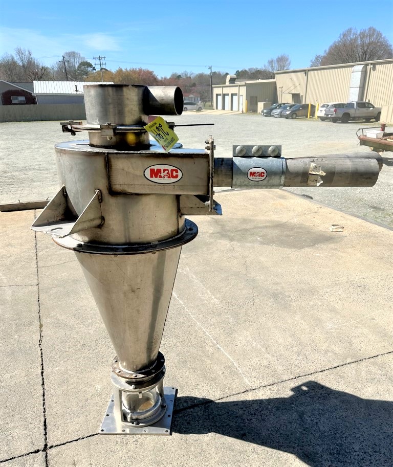 16" MAC, Stainless Cyclone, 12" straight side, 24" Cone height, 68" overall height, 3.5" O.D. Clean Air - Image 1
