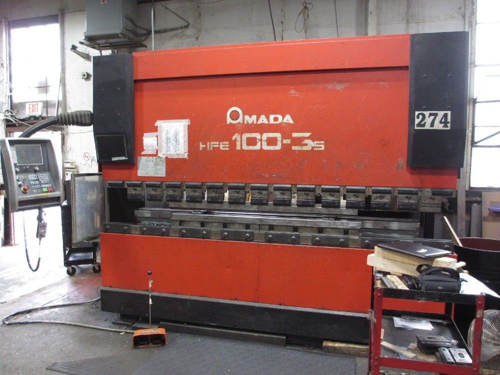 110 Ton, Amada #HFE-100-3, 8-Axis, Amada Operator control, 10' overall, 104" between housing, 2001 - Image 1