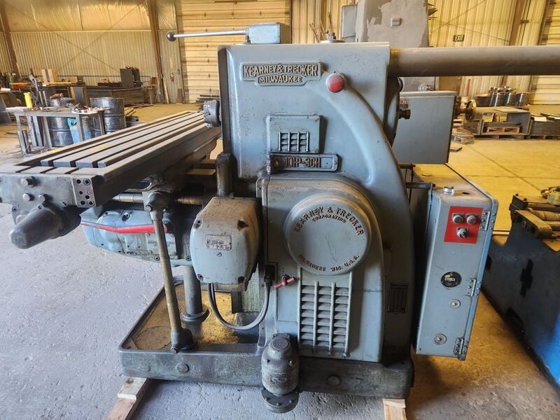Kearney & Trecker #10HP-3CH, 13-1/2" x 64" table, power feed, arbor, tooling - Image 1