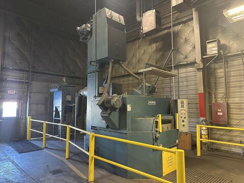 Viking #4812CT, Continuous Shot Blast Parts Cleaning System, 48" table, top & side PowerMax 950 blast wheels - Image 2