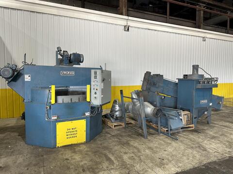 Viking #4812CT, Continuous Shot Blast Parts Cleaning System, 48" table, top & side PowerMax 950 blast wheels - Image 5