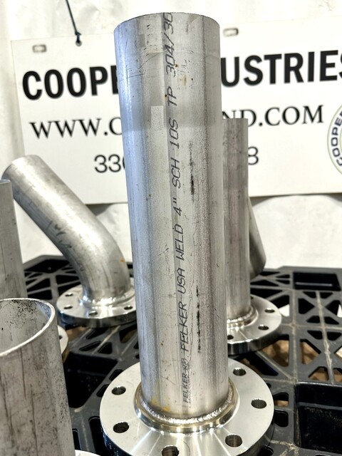 Stainless Weld on Pipe Fittings w/Stub Ends, 150 lb. Flange, 4" diameter, 4" Stubs, 6 Qty. - Image 6