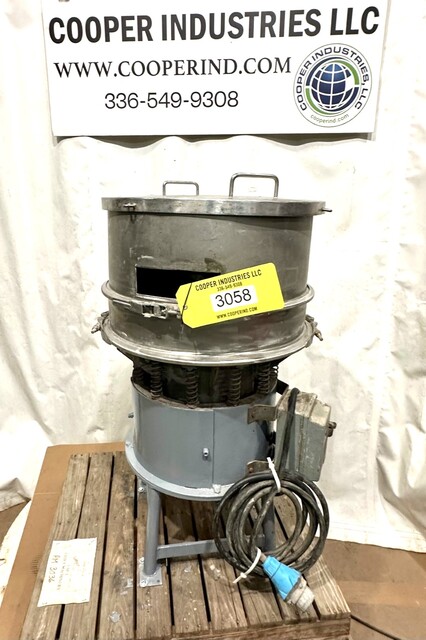 24" Sweco #S24S412, Round Screener Sifter, Stainless, 4" H Bottom & 9" H Second Rings, 6" diameter Outlet - Image 1
