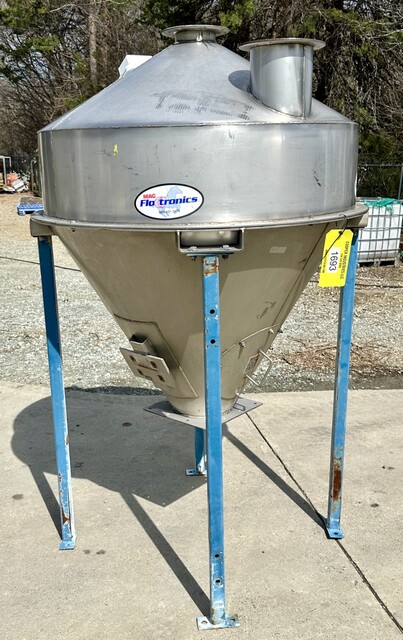 24 cu.ft. MAC Flo-Tronics #RA, Stainless Steel Dry Solids Storage Hopper, 48" diameter, 59" Assembled height - Image 1