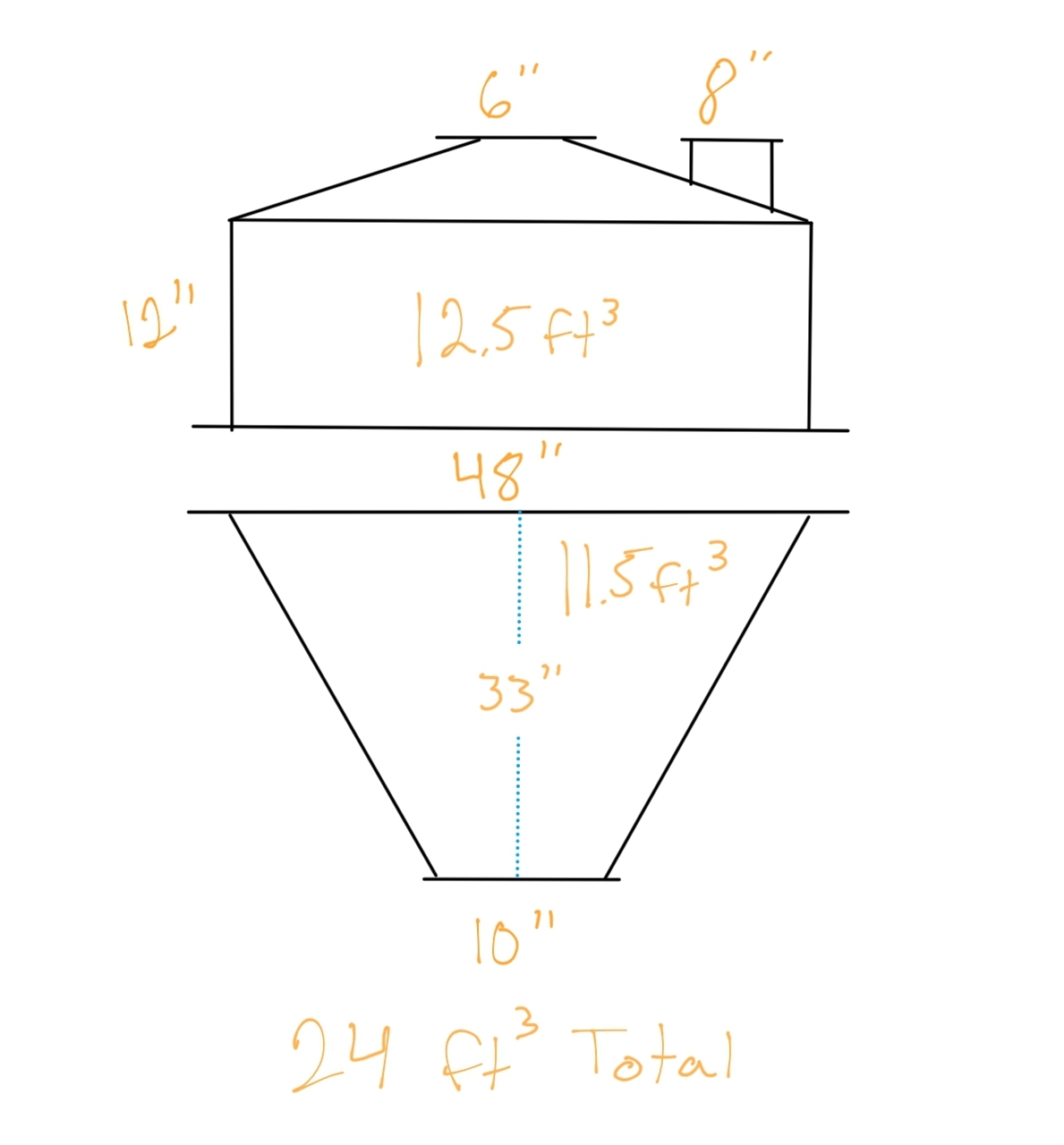 24 cu.ft. MAC Flo-Tronics #RA, Stainless Steel Dry Solids Storage Hopper, 48" diameter, 59" Assembled height - Image 10