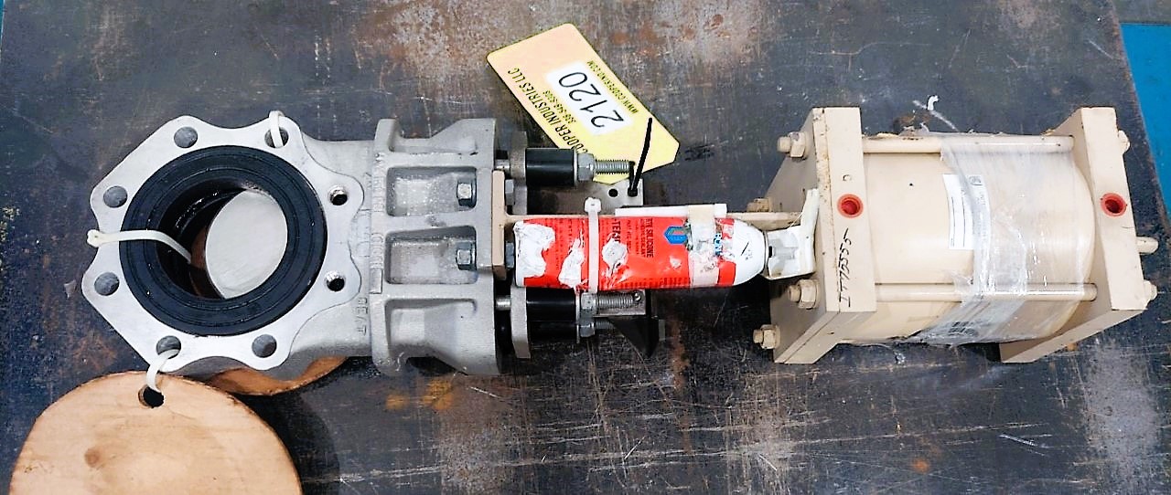 4" United Conveyor Corp., Pneumatic Knife Gate Valve, 2" Face to Face, 6" Bore x 4.5" Stroke Air Cylinder - Image 2