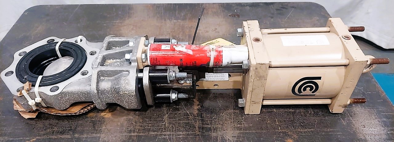 4" United Conveyor Corp., Pneumatic Knife Gate Valve, 2" Face to Face, 6" Bore x 4.5" Stroke Air Cylinder - Image 3