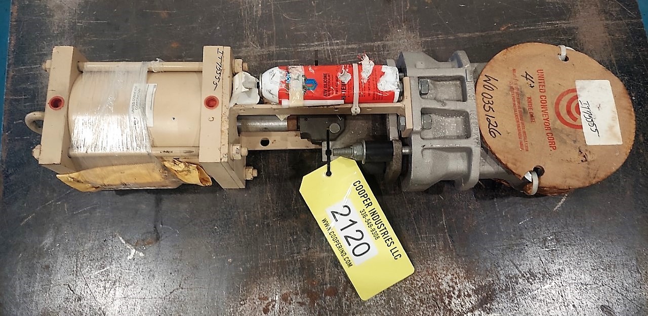 4" United Conveyor Corp., Pneumatic Knife Gate Valve, 2" Face to Face, 6" Bore x 4.5" Stroke Air Cylinder - Image 4