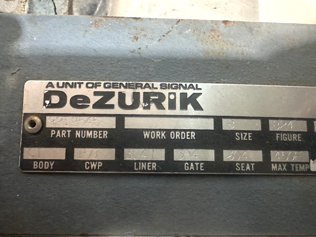 8" DeZurik, Manual Knife Gate, 150 psi CWP, 450 F max. - Image 6