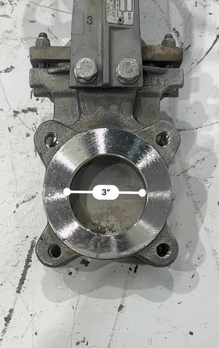 3" ITT Fabri-Valve, Knife Gate, 3" diameter Inlet w/5" diameter Flange, 2" Face to Face - Image 3