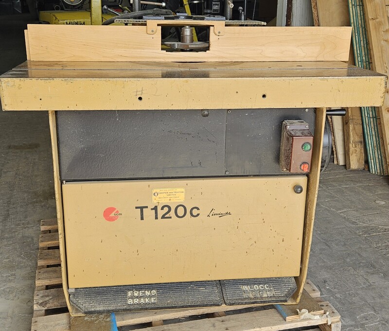 SCM #T-120/C, heavy duty shaper, 5.5 HP, 6.3 amps, 41" x 35" table, 1-1/4" spindle, 5 speed - Image 1