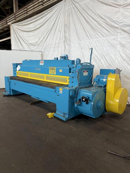 1/2" x 10' Wysong #1050, Mechanical Shear, 18" hold downs, 20 HP, 40 SPM, 124" blade - Image 1