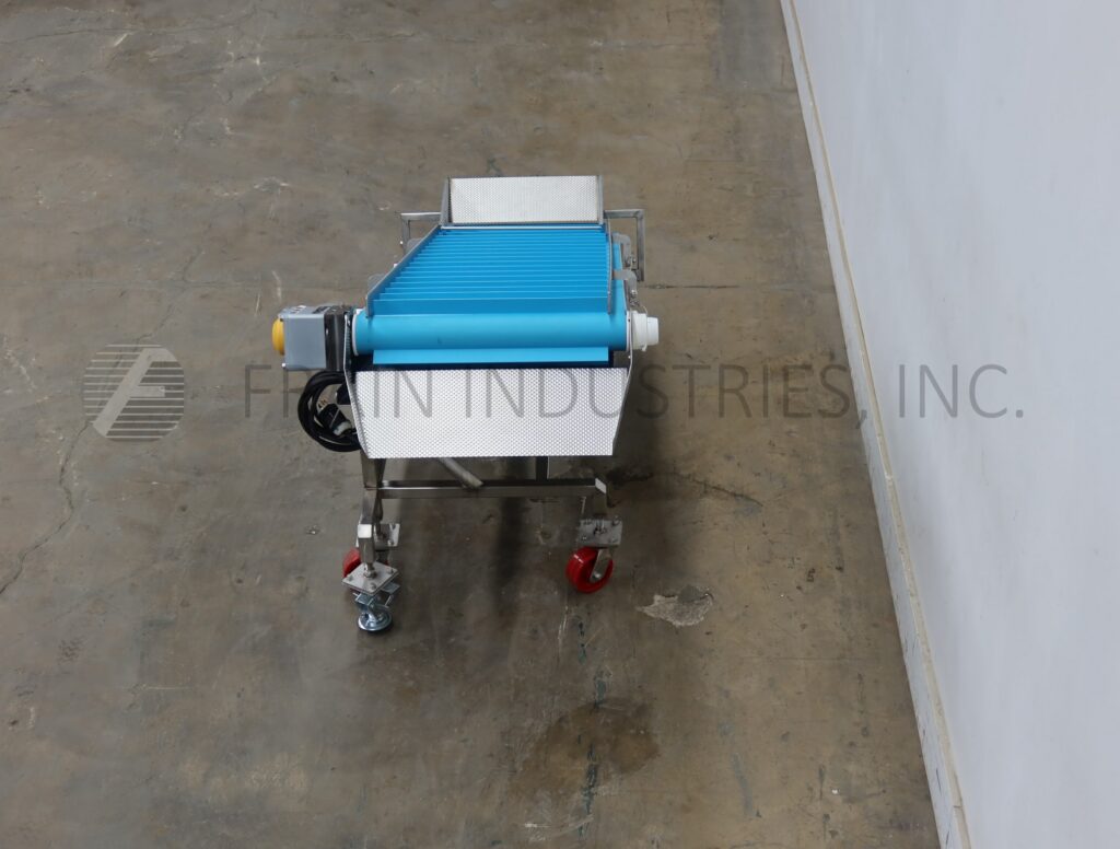304 Stainless Steel inclined cleated conveyor, 24" wide x 74" long food grade belt - Image 3