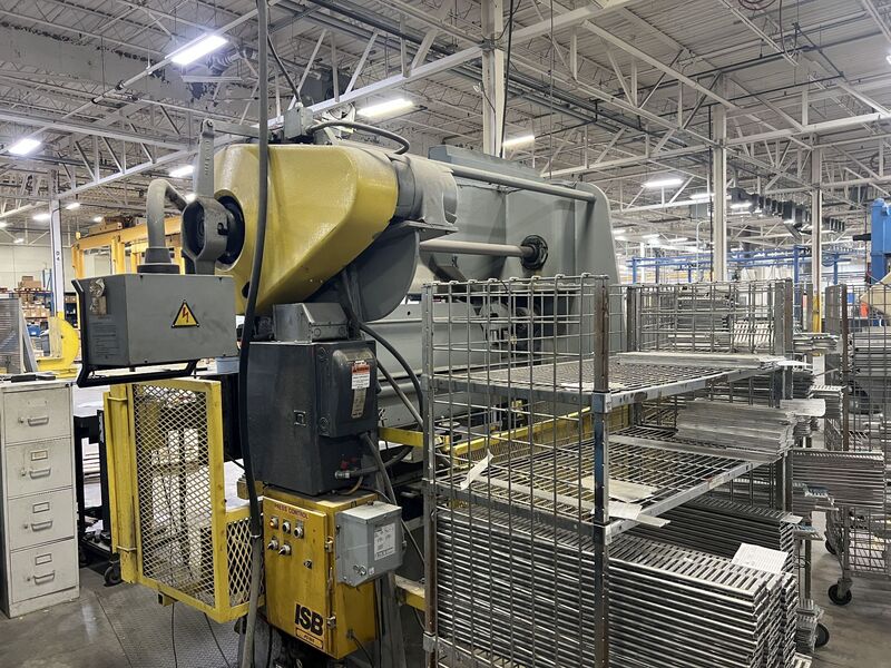55 Ton, Chicago, mechanical press brake, 8' overall, 78" between housing, 3" stroke, 3" ram adjustment, 40 SPM - Image 3