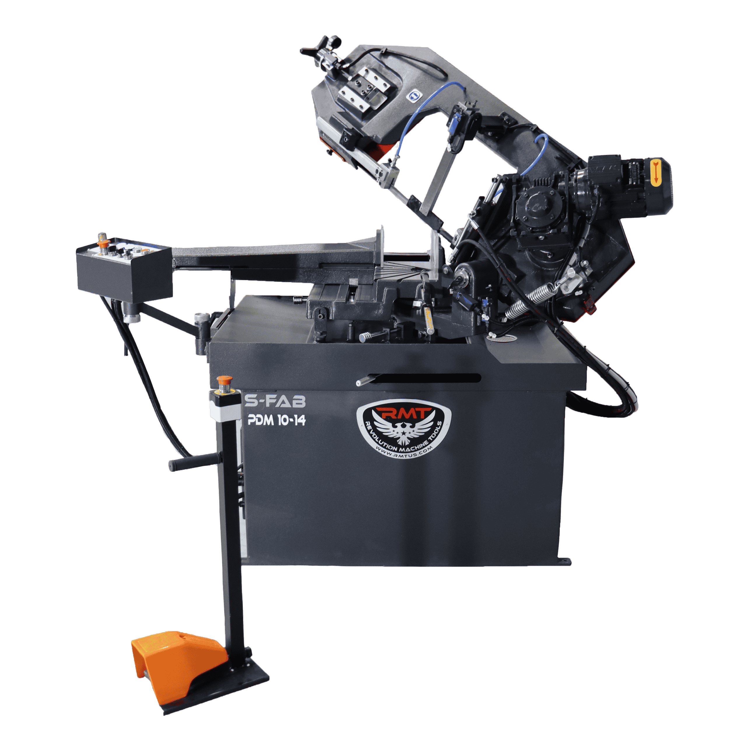 10" x 12.5" RMT #S-FAB-PDM-10-14, semi automatic horizl bandsaw, pivot single miter, 328 FPM, 125" x 1" - Image 1