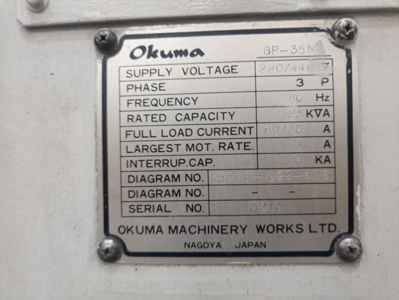 12" x 13.7" Okuma #GP-35N, CNC cylindrical grinder, 2-Axis, 24" x 4.9" x 12" grinding wheel, 8850 SFPM - Image 3