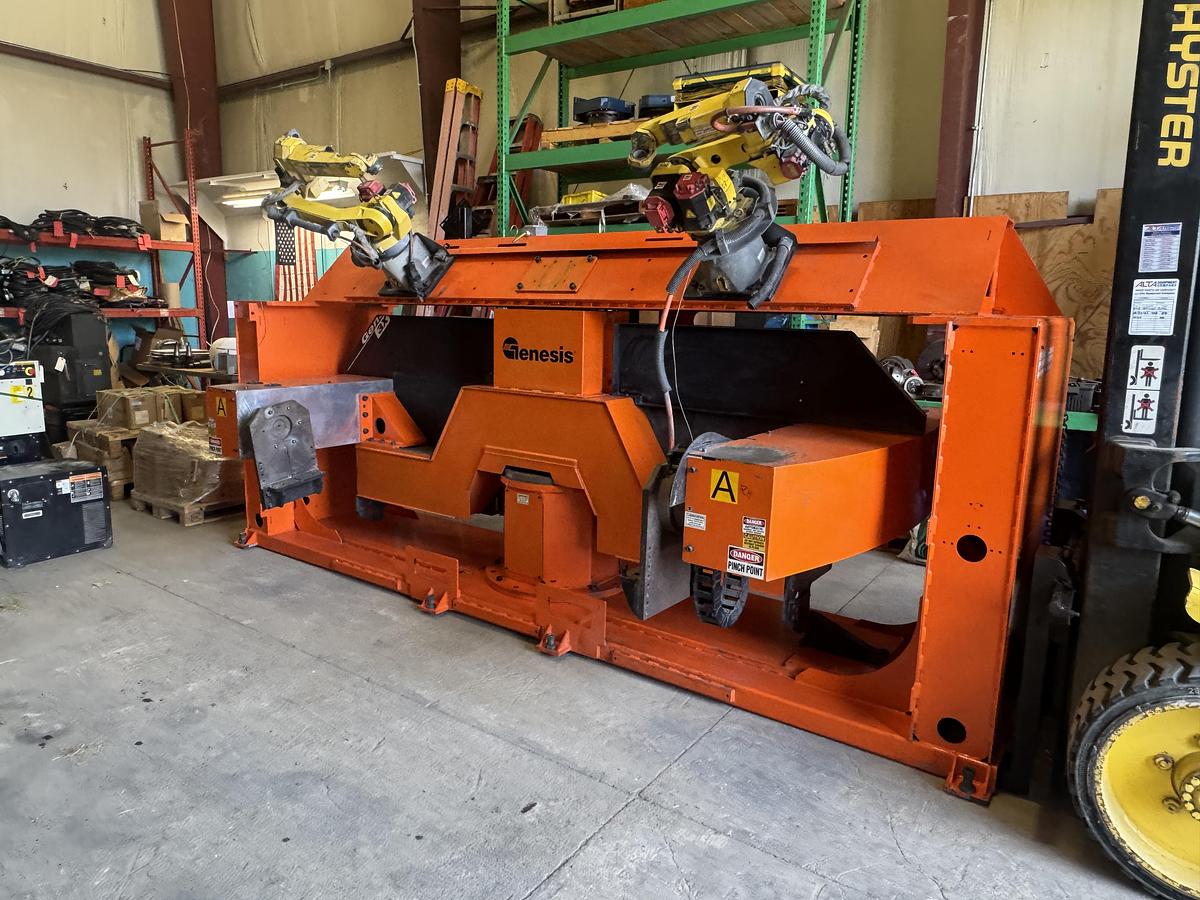 Genesis #System-3x, dual trumion mig welding cell with 2 Arc Mate 100iC R-30iB robots, 2012 - Image 2