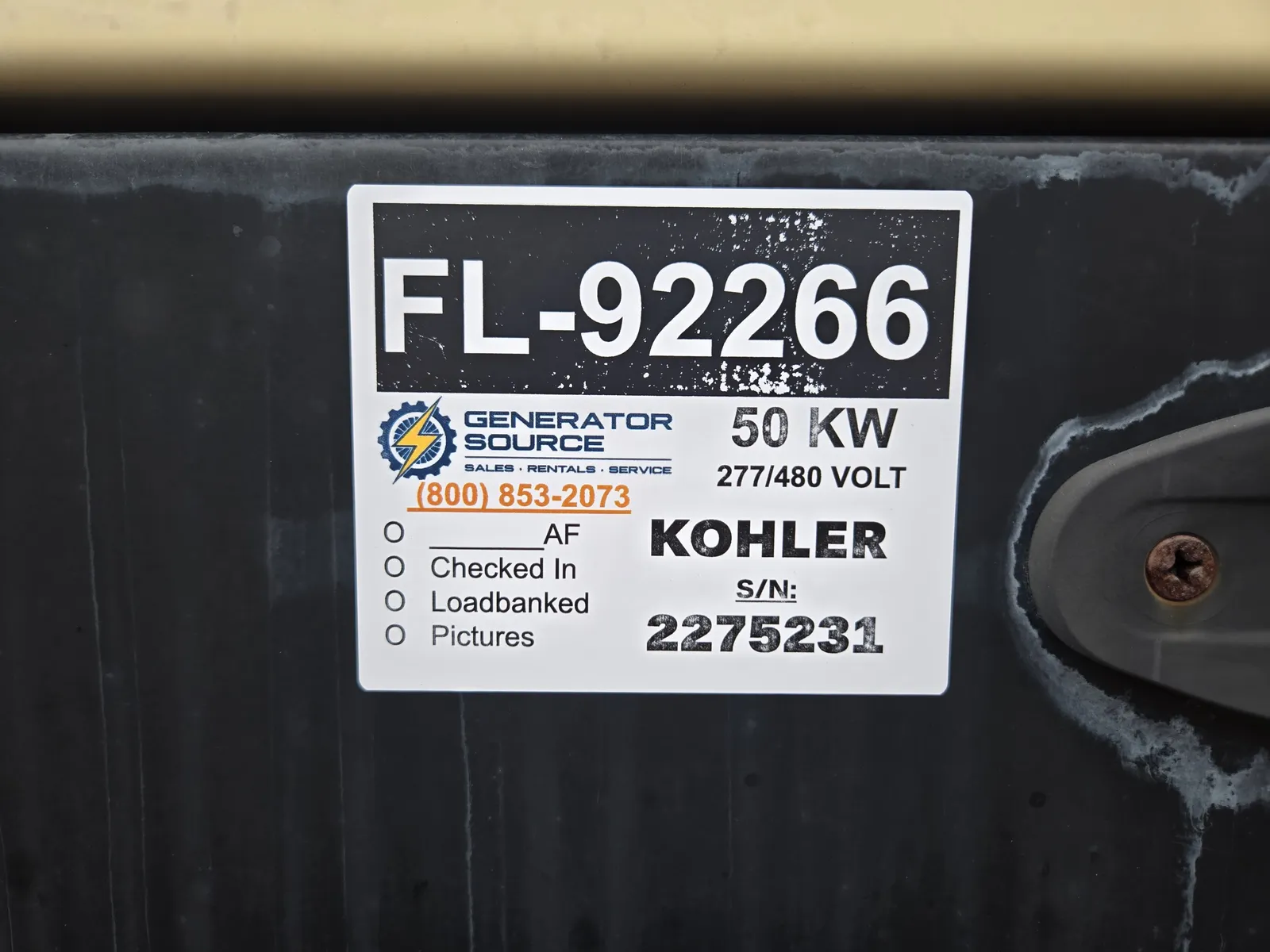 50 KW Kohler, Natural gas industrial generator, 277/480 Volts, 2009 - Image 6