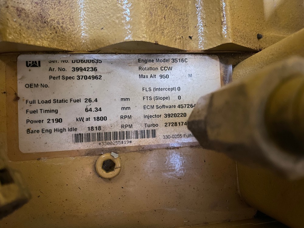 2000 KW Caterpillar #3516C, stationary generator set, diesel, 1800 RPM, 480 Volts, 165 hours, 2015 - Image 6