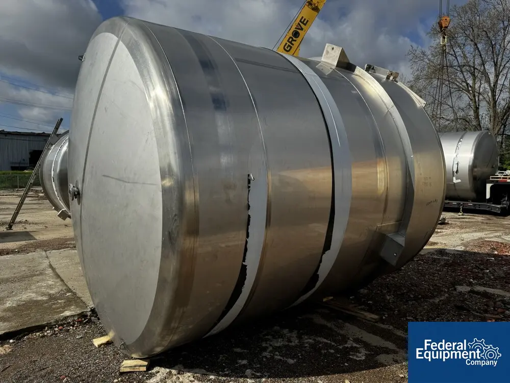 6800 Gal ICCNW Mix Tank, 304 Stainless Steel, 5 HP, 120" diameter x 132", dish bottom, baffles, 2021 - Image 5