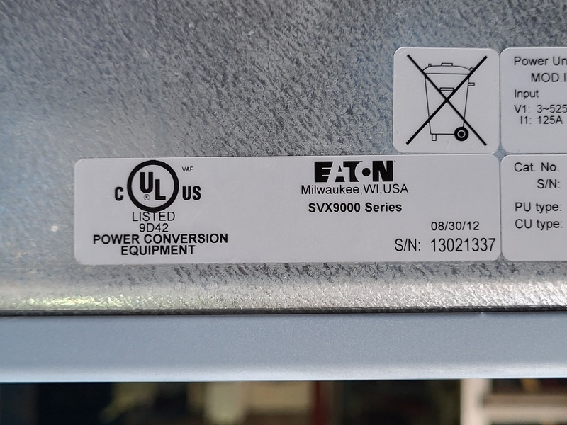 100 HP Eaton, SVX100A1-5A4N1, VFD, 690 Volts, 125 amps, new surplus - Image 2
