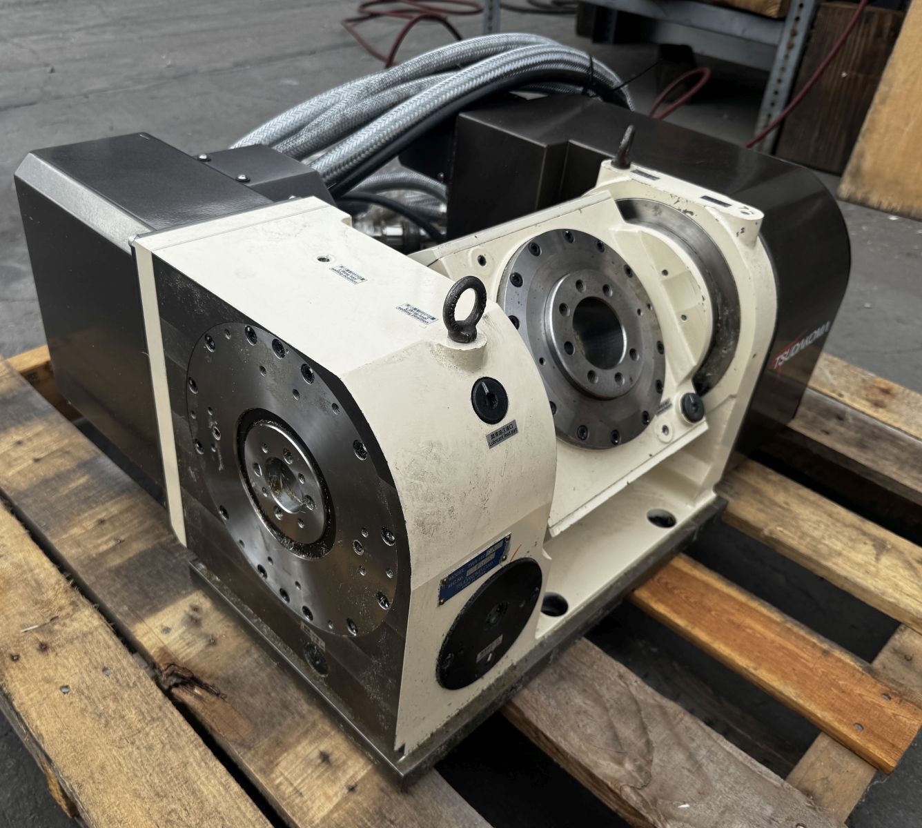 6.3" Tsudakoma #TWA-160, tilting rotary table, control cables & air lines, 2017 - Image 2