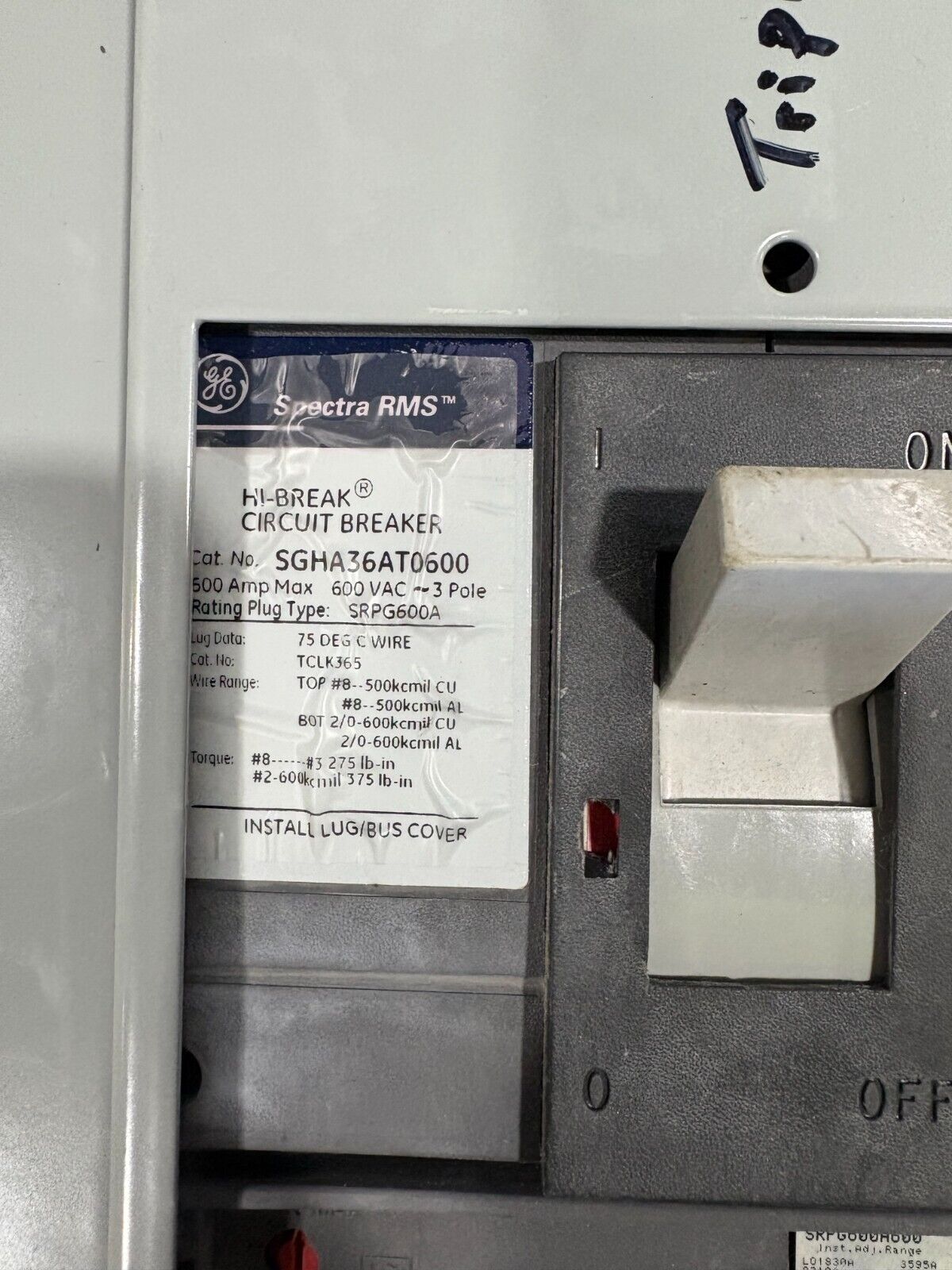 1200 Amp. General Electric #Spectra-Series, Main Power Panelboard, w/ (1)1200A/(2)600A/(3)150A/(1)100A Breaker - Image 5