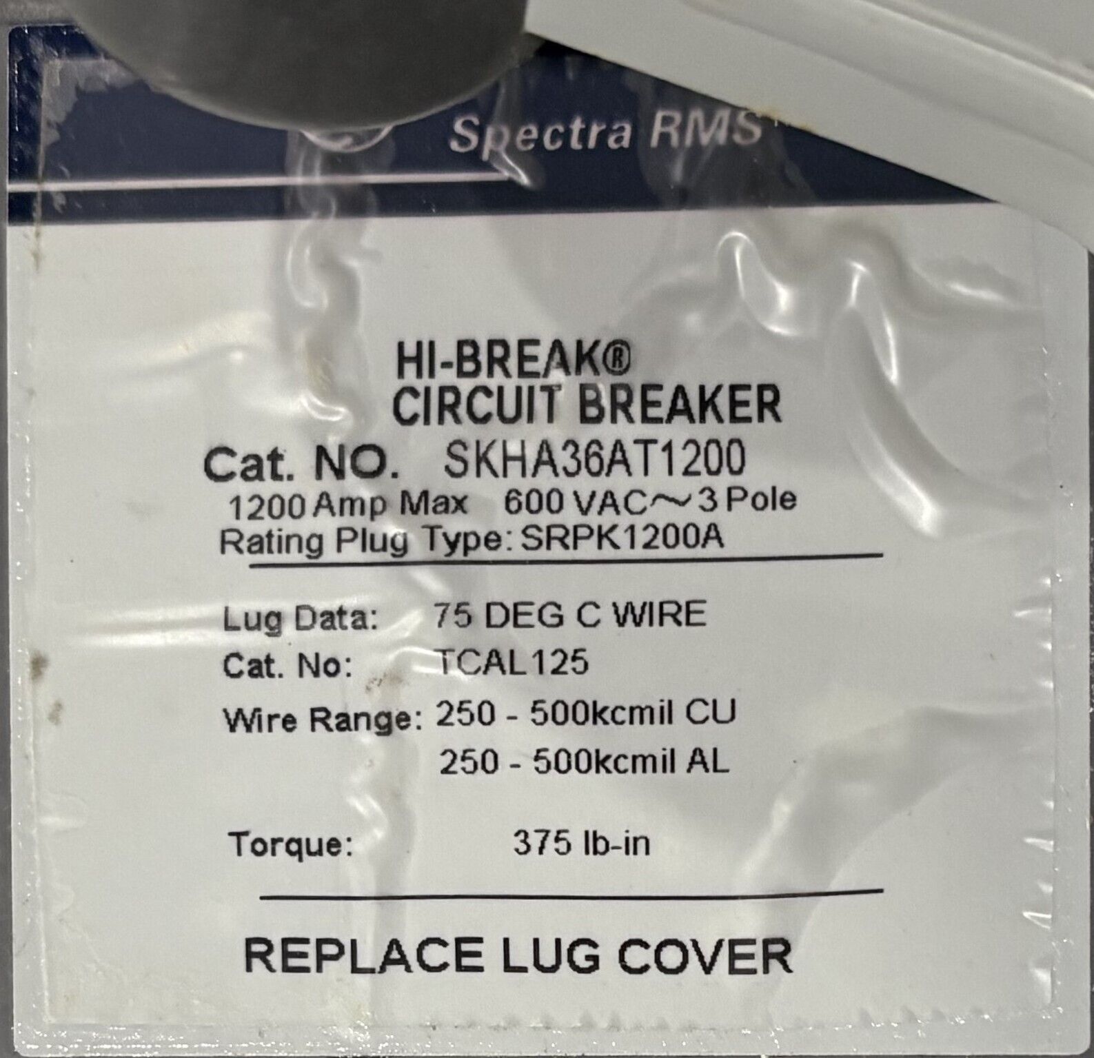 1200 Amp. General Electric #Spectra-Series, Main Power Panelboard, w/ (2)600A / (1)1200A Breaker - Image 3