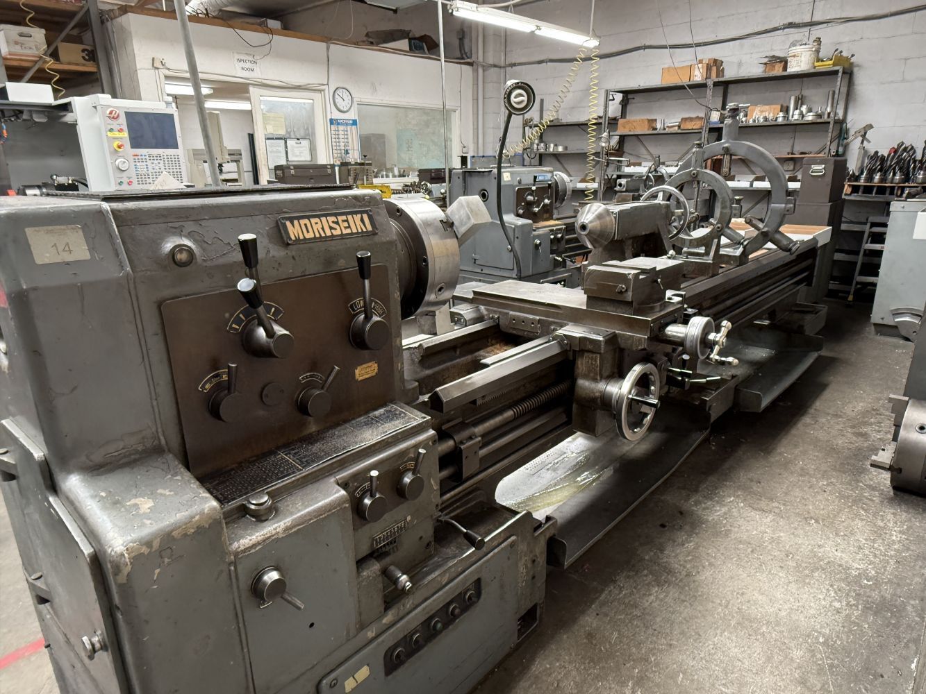 24" x 120" Mori Seiki #MH-3000, engine lathe, 16" swing over cross slide, inch/metric threads, 3-jaw 10" - Image 1