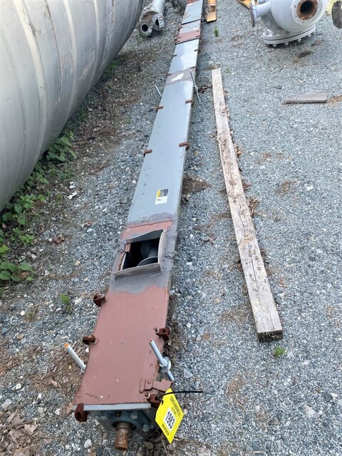 6" diameter x 20' long, Carbon steel screw conveyor, no drives, flat covers - Image 1
