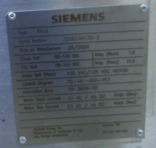3000 Amp, SIEMENS, no. sps2-170-63-, 145-170 kV - Image 3