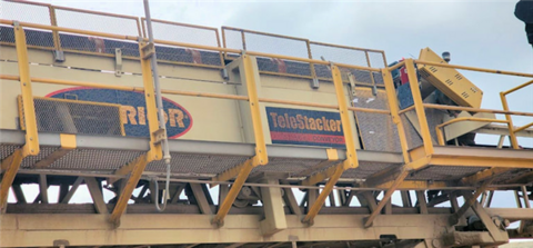 30" wide x 170' long, Superior #F30X170TSSA, stacking belt conveyor, 2016 - Image 2