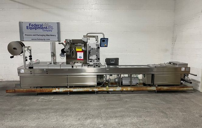 Multivac #R-230, Thermoformer, Busch Ra0100b5m3 Vacuum Pump, Neslab Chiller, Belt Conveyor, 220 V, 2001 - Image 1