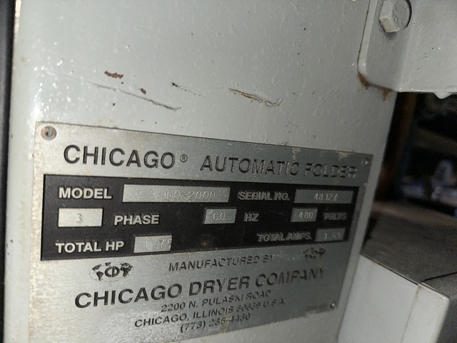 2-Lane Chicago Dryer #S-10-2000, folder, 480 V., 3.65 Amps - Image 4