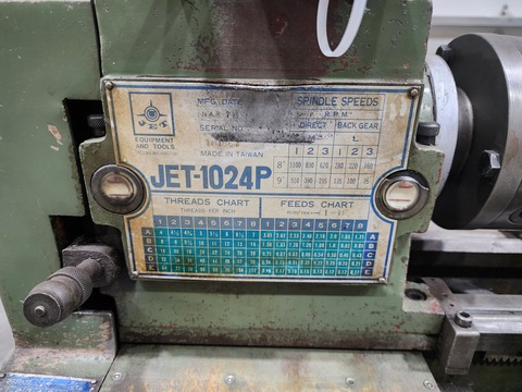 10" x 24" Jet #1024P, bench lathe - Image 2